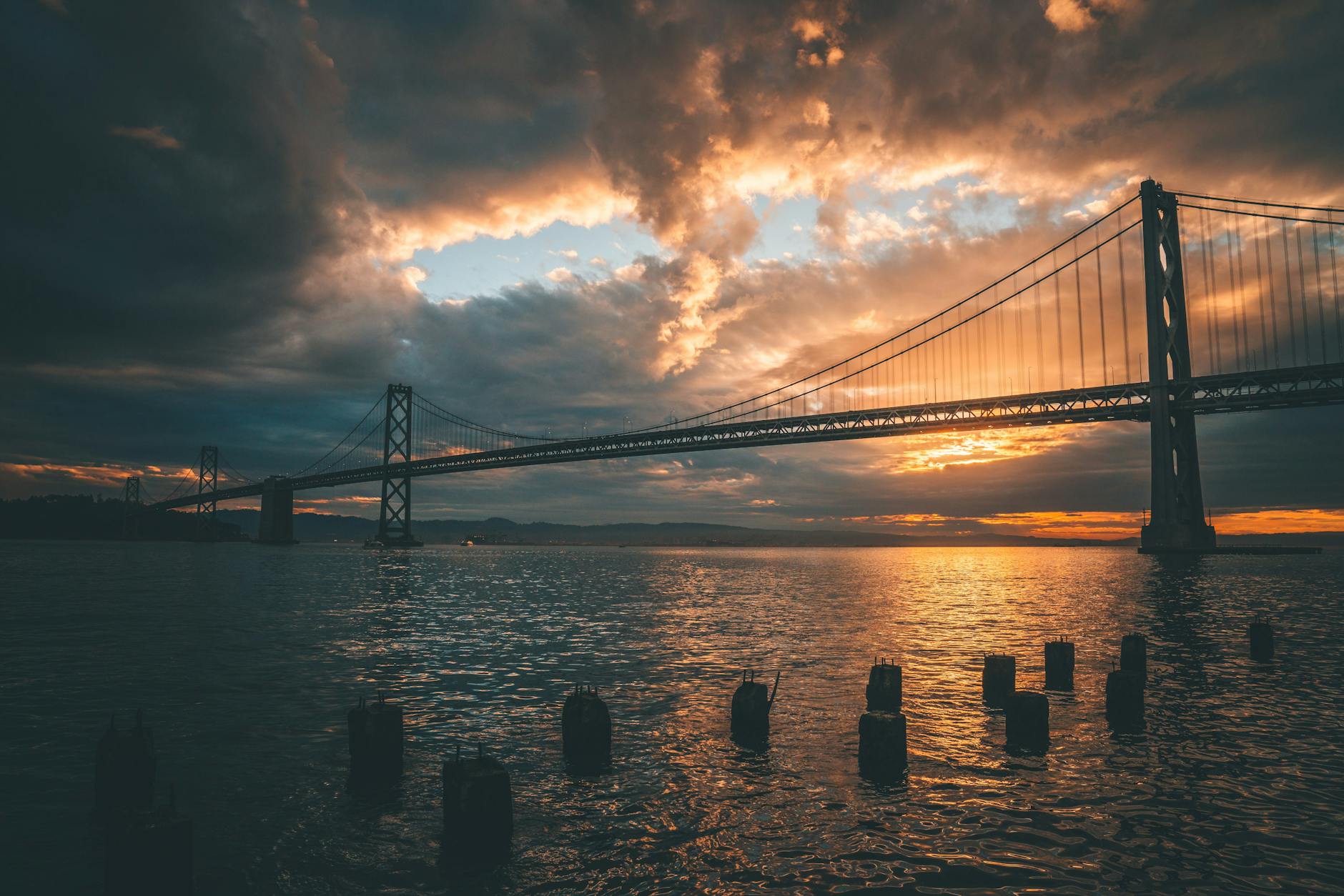 silhouette of golden gate bridge during golden hour